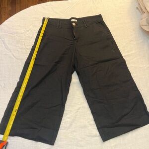 Lee Black Linen-Blend Wide Leg Trousers